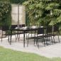 Preview: ARDEBO.de - Garten-Esstisch Schwarz 200x100x74 cm Stahl und Glas