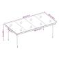 Preview: Garten-Esstisch Schwarz 200x100x74 cm Stahl und Glas
