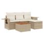 Preview: 5-tlg. Garten-Sofagarnitur mit Kissen Beige Poly Rattan