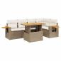 Preview: 6-tlg. Garten-Sofagarnitur mit Kissen Beige Poly Rattan