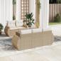 Preview: ARDEBO.de - 6-tlg. Garten-Sofagarnitur mit Kissen Beige Poly Rattan
