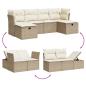 Preview: 6-tlg. Garten-Sofagarnitur mit Kissen Beige Poly Rattan