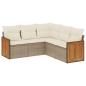 Preview: 5-tlg. Garten-Sofagarnitur mit Kissen Beige Poly Rattan