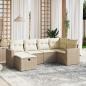Preview: ARDEBO.de - 6-tlg. Garten-Sofagarnitur mit Kissen Beige Poly Rattan