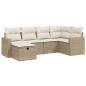 Preview: 6-tlg. Garten-Sofagarnitur mit Kissen Beige Poly Rattan