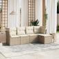 Preview: ARDEBO.de - 5-tlg. Garten-Sofagarnitur mit Kissen Beige Poly Rattan