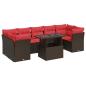 Preview: 8-tlg. Garten-Sofagarnitur mit Kissen Braun Poly Rattan Akazie