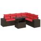 Preview: 7-tlg. Garten-Sofagarnitur mit Kissen Braun Poly Rattan Akazie