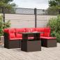 Preview: ARDEBO.de - 6-teiliges Gartensofa-Set mit Kissen, braun, Polyrattan
