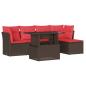 Preview: 6-teiliges Gartensofa-Set mit Kissen, braun, Polyrattan