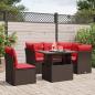 Preview: ARDEBO.de - 6-teiliges Gartensofa-Set mit Kissen, braun, Polyrattan