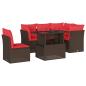 Preview: 6-teiliges Gartensofa-Set mit Kissen, braun, Polyrattan