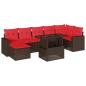 Preview: 8-teiliges Gartensofa-Set mit Kissen, braun, Polyrattan