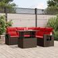 Preview: ARDEBO.de - 6-teiliges Gartensofa-Set mit Kissen, braun, Polyrattan