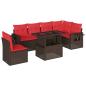 Preview: 7-teiliges Gartensofa-Set mit Kissen, braun, Polyrattan