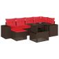 Preview: 7-teiliges Gartensofa-Set mit Kissen, braun, Polyrattan