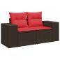 Preview: 10-teiliges Gartensofa-Set mit Kissen, braun, Polyrattan