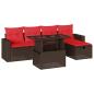 Preview: 6-teiliges Gartensofa-Set mit Kissen, braun, Polyrattan