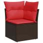 Preview: 6-teiliges Gartensofa-Set mit Kissen, braun, Polyrattan