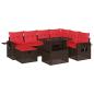 Preview: 8-teiliges Gartensofa-Set mit Kissen, braun, Polyrattan