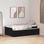 Preview: ARDEBO.de - Bettrahmen Schwarz Eichen-Optik 90 x 190 cm Holzwerkstoff