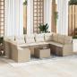 Preview: ARDEBO.de - Gartensofa-set Beige Poly-Rattan