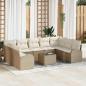 Preview: ARDEBO.de - Sofa Set mit Kissen 10 pcs Beige Poly Rattan
