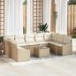 Preview: ARDEBO.de - Sofa Set mit Kissen 10 pcs Beige Poly Rattan