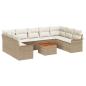 Preview: Gartensofa-set mit Kissen 10 pcs Beige Poly-Rattan