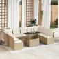 Preview: ARDEBO.de - Garten-Sofa-Set mit Kissen 10 pcs Beige und Creme Poly-Rattan