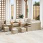 Preview: ARDEBO.de - Gartensofa-set 13 stk. Beige Poly-Rattan