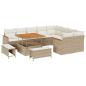 Preview: Gartensofa-set 12 stk. Beige Poly-Rattan