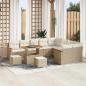 Preview: ARDEBO.de - Gartensofa-set 12 stk. Beige Poly-Rattan