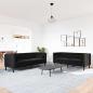 Preview: ARDEBO.de - Wohnzimmer Couch 2 stk. Schwarz Samt