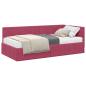 Preview: Eckbettgestell mit Matratze 2 stk. Weinrot 90 x 200 cm Samt