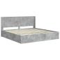 Preview: Bettgestell mit Stauraum und Kopfteil Betongrau 200 x 200 cm