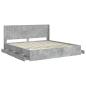 Preview: Bettgestell mit Stauraum und Kopfteil Betongrau 200 x 200 cm