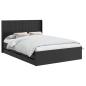Preview: Bettgestell mit Stauraum und Kopfteil Schwarz 140 x 190 cm