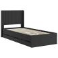 Preview: Bettgestell mit Stauraum und Kopfteil Schwarz 75 x 190 cm