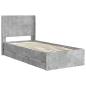 Preview: Bettgestell mit Stauraum und Kopfteil Betongrau 75 x 190 cm