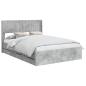 Preview: Bettgestell mit Stauraum und Kopfteil Betongrau 135 x 190 cm