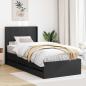 Preview: ARDEBO.de - Bettgestell mit Stauraum und Kopfteil Schwarz 90 x 200 cm