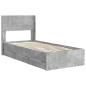Preview: Bettgestell mit Stauraum und Kopfteil Betongrau 90 x 190 cm
