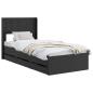 Preview: Bettgestell mit Stauraum und Kopfteil Schwarz 75 x 190 cm
