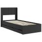Preview: Bettgestell mit Stauraum und Kopfteil Schwarz 75 x 190 cm