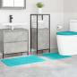 Preview: Anti-Rutsch Badematten-Set 3 stk. Türkis 50 x 80 cm PP