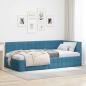 Preview: ARDEBO.de - Eckbettgestell mit Kopfteil Blau 100 cm x 200 cm Samt