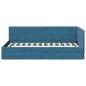 Preview: Eckbettgestell mit Kopfteil Blau 100 cm x 200 cm Samt