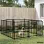 Preview: ARDEBO.de - Outdoor Welpenauslauf Schwarz 192 x 192 x 100 cm Stahl