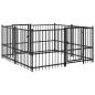 Preview: Outdoor Welpenauslauf Schwarz 192 x 192 x 100 cm Stahl